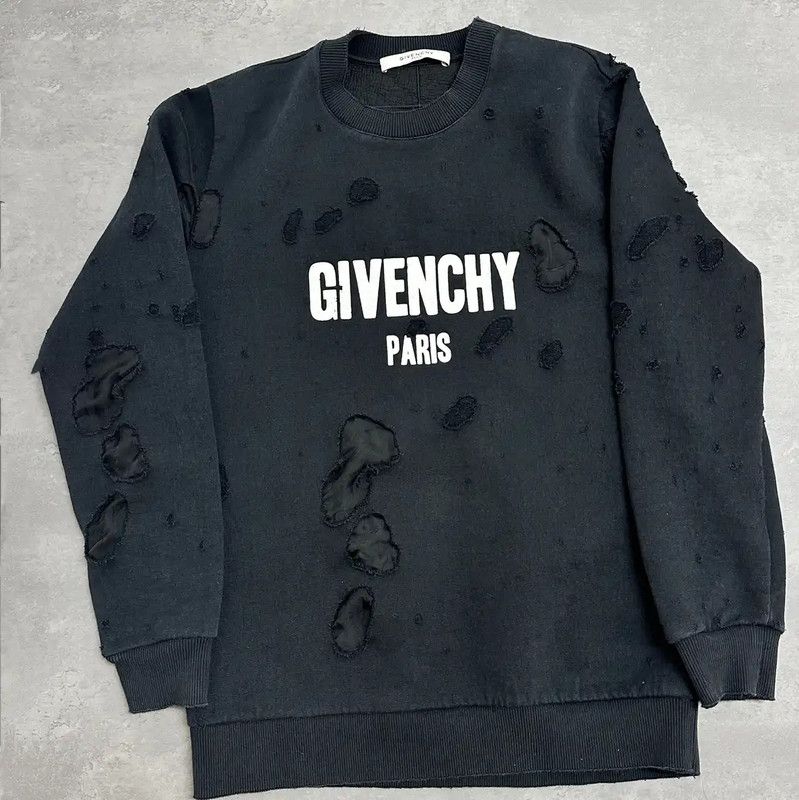 Givenchy Givenchy Black Cotton Oversized Long Sleeve Sweatshirt 0089 Size US XS / EU 42 / 0 - 1 Thumbnail
