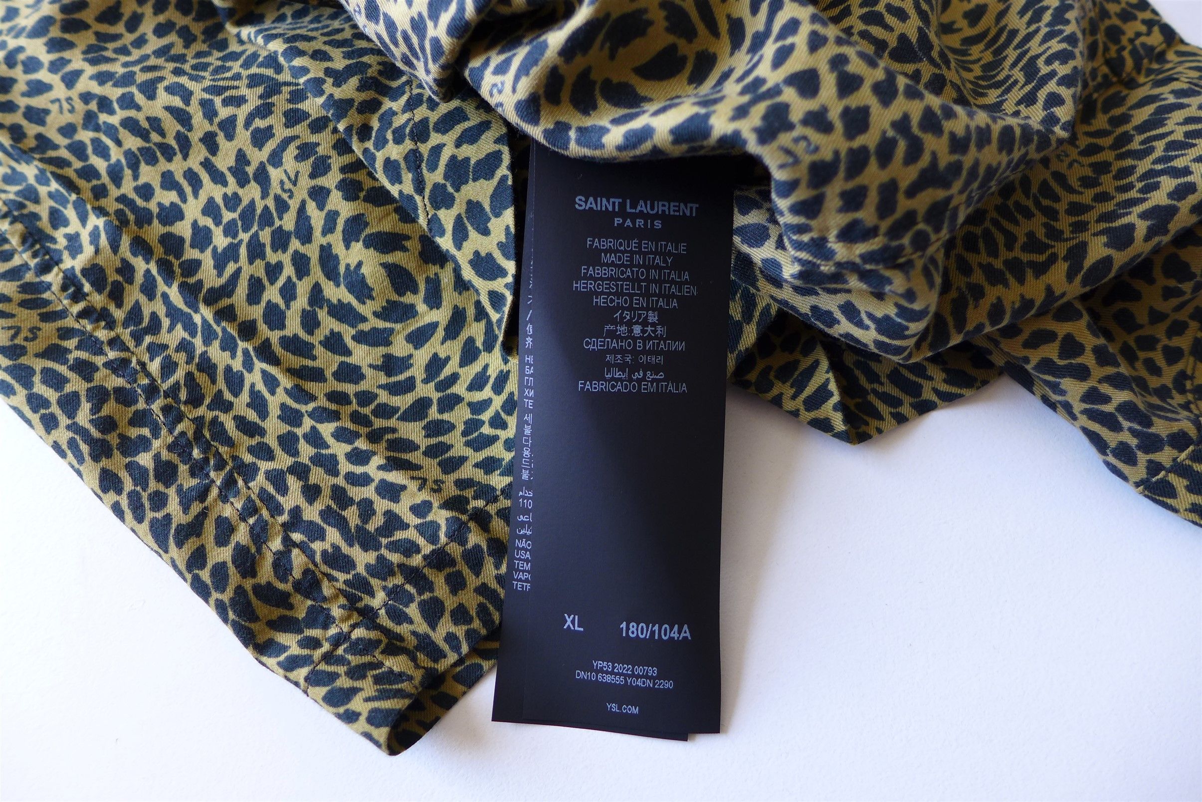Saint Laurent Paris Saint Laurent Leopard Print Short Sleeve Shirt Size US XL / EU 56 / 4 - 16 Thumbnail