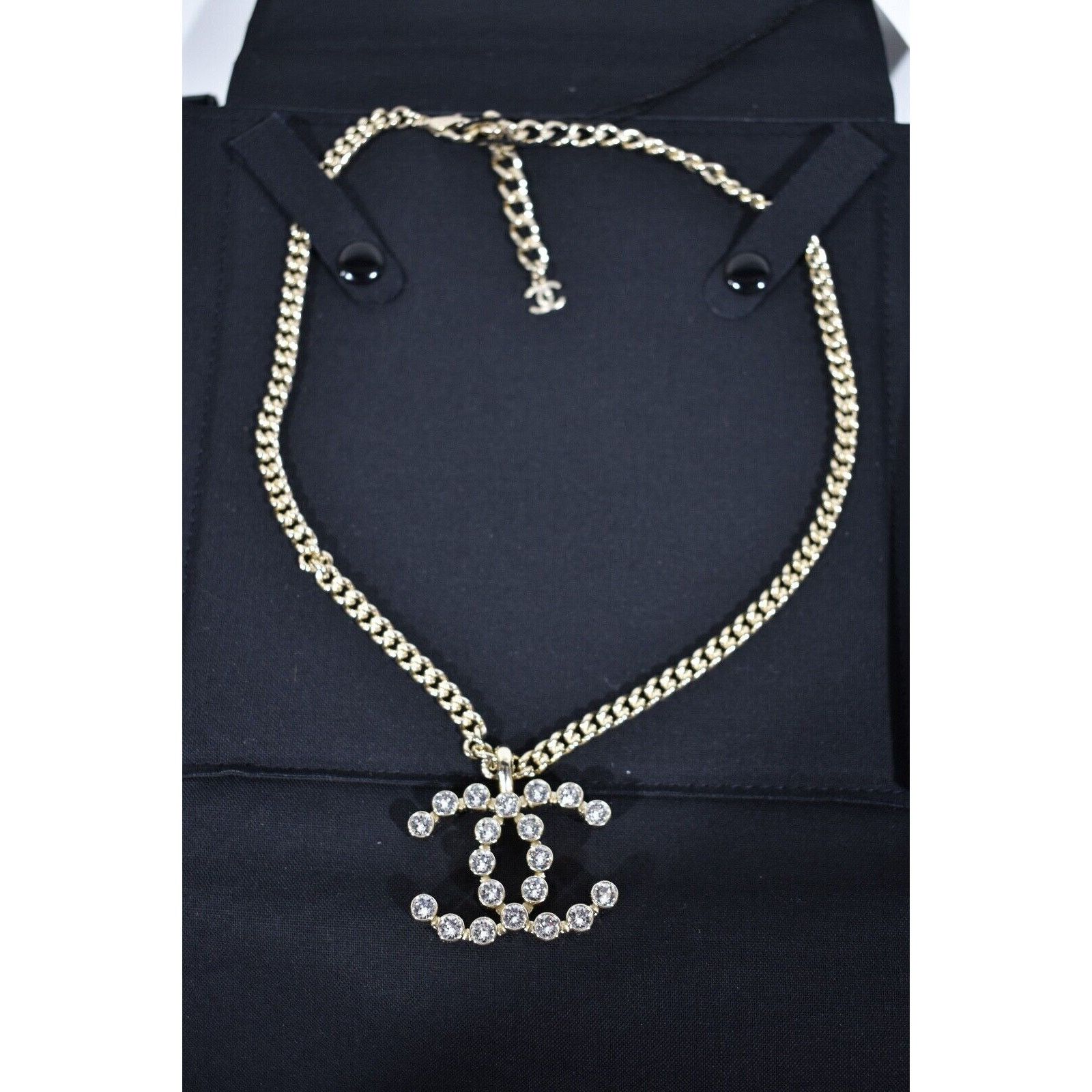 Chanel Chanel 23P Crystal CC Gold Metal Cuban Chain Drop Necklace Size ONE SIZE - 6 Thumbnail