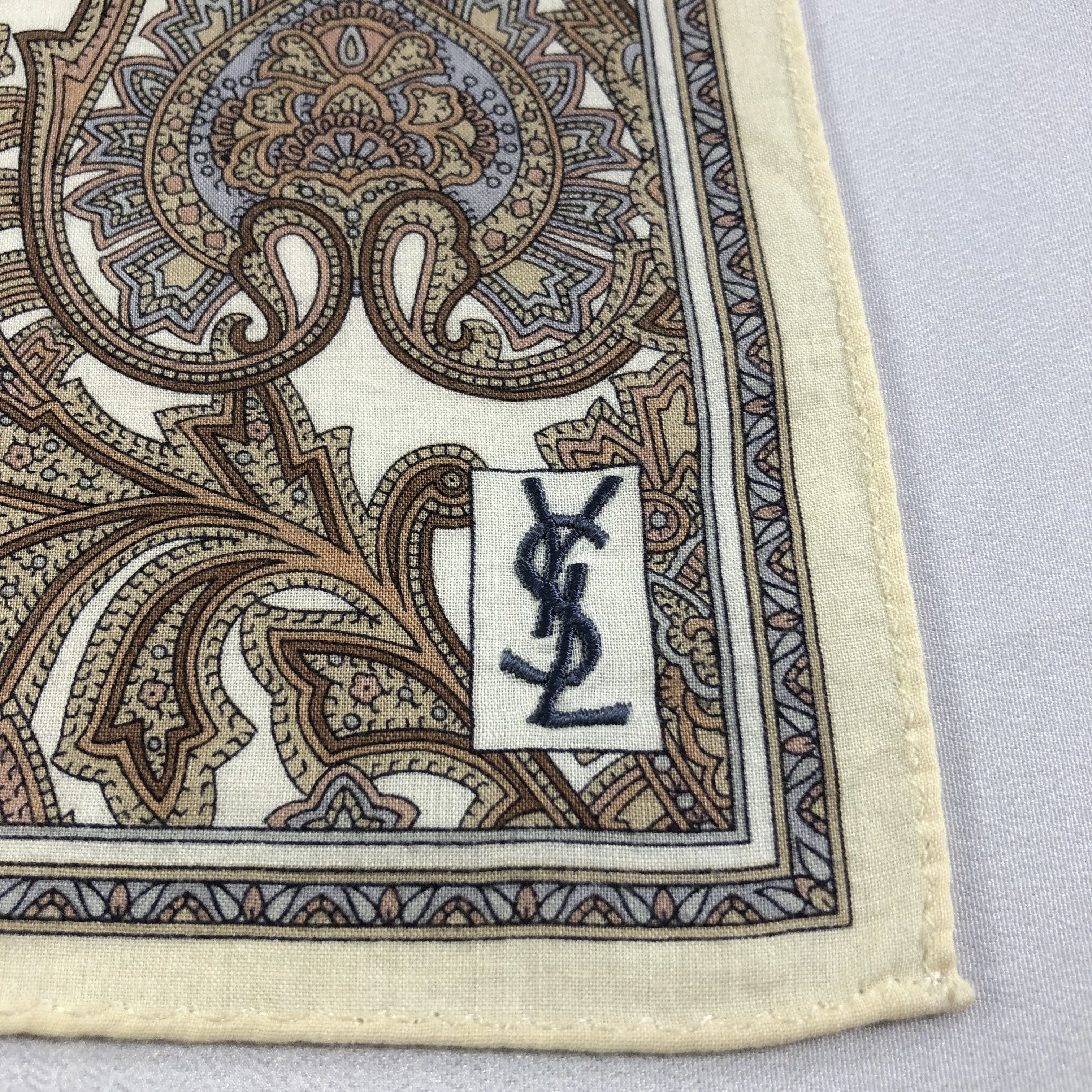 Vintage × Yves Saint Laurent YSL Paisley Handkerchief Neckerchief Bandana H1650 Size ONE SIZE - 4 Thumbnail