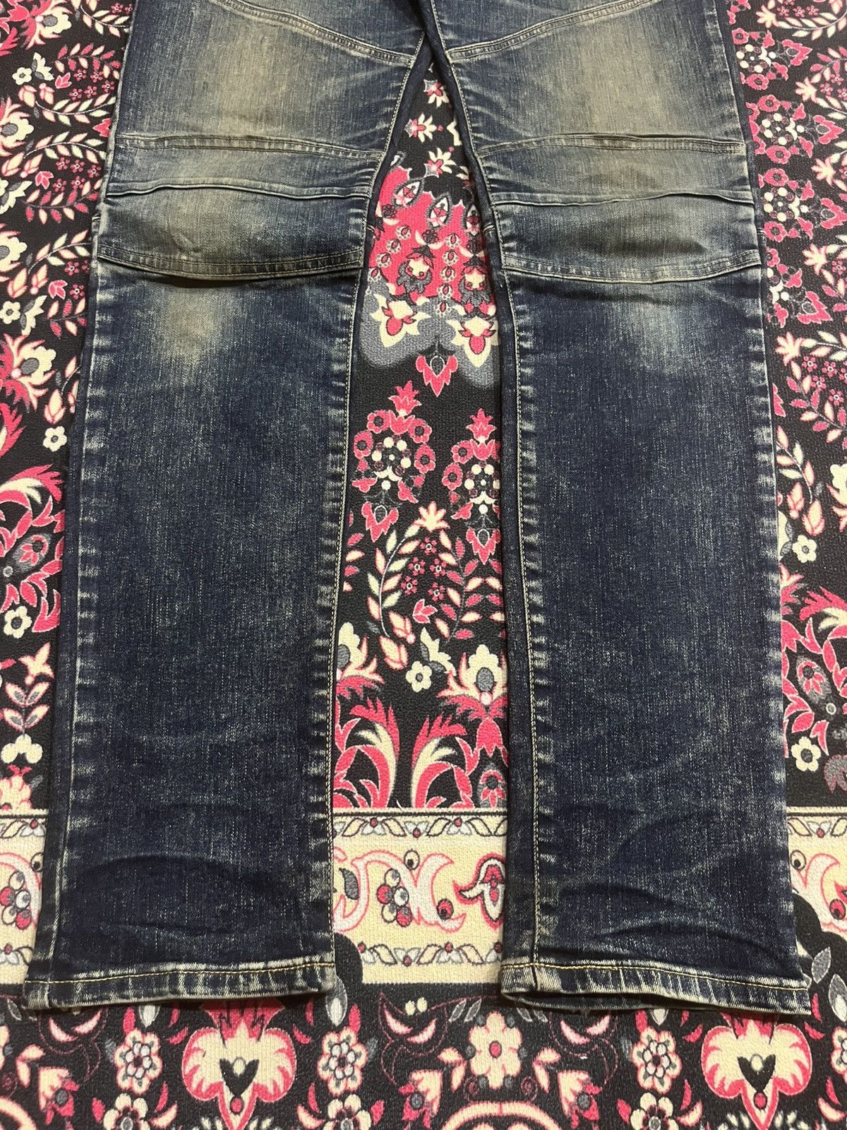 Balmain Vintage Japanese Brand Edwin Pure Dark Blue Wash Biker Jeans Size US 32 / EU 48 - 10 Thumbnail