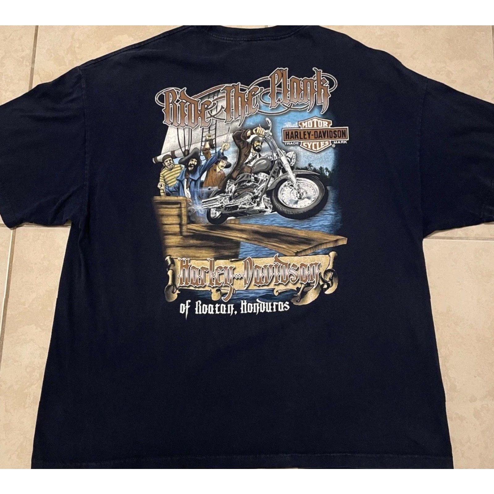 Harley Davidson VINTAGE Harley Davidson Shirt 3XL Navy Blue Harley Davidson Biker Grunge 90s Y2K Hawaii? Size US XXL / EU 58 / 5 - 2 Thumbnail
