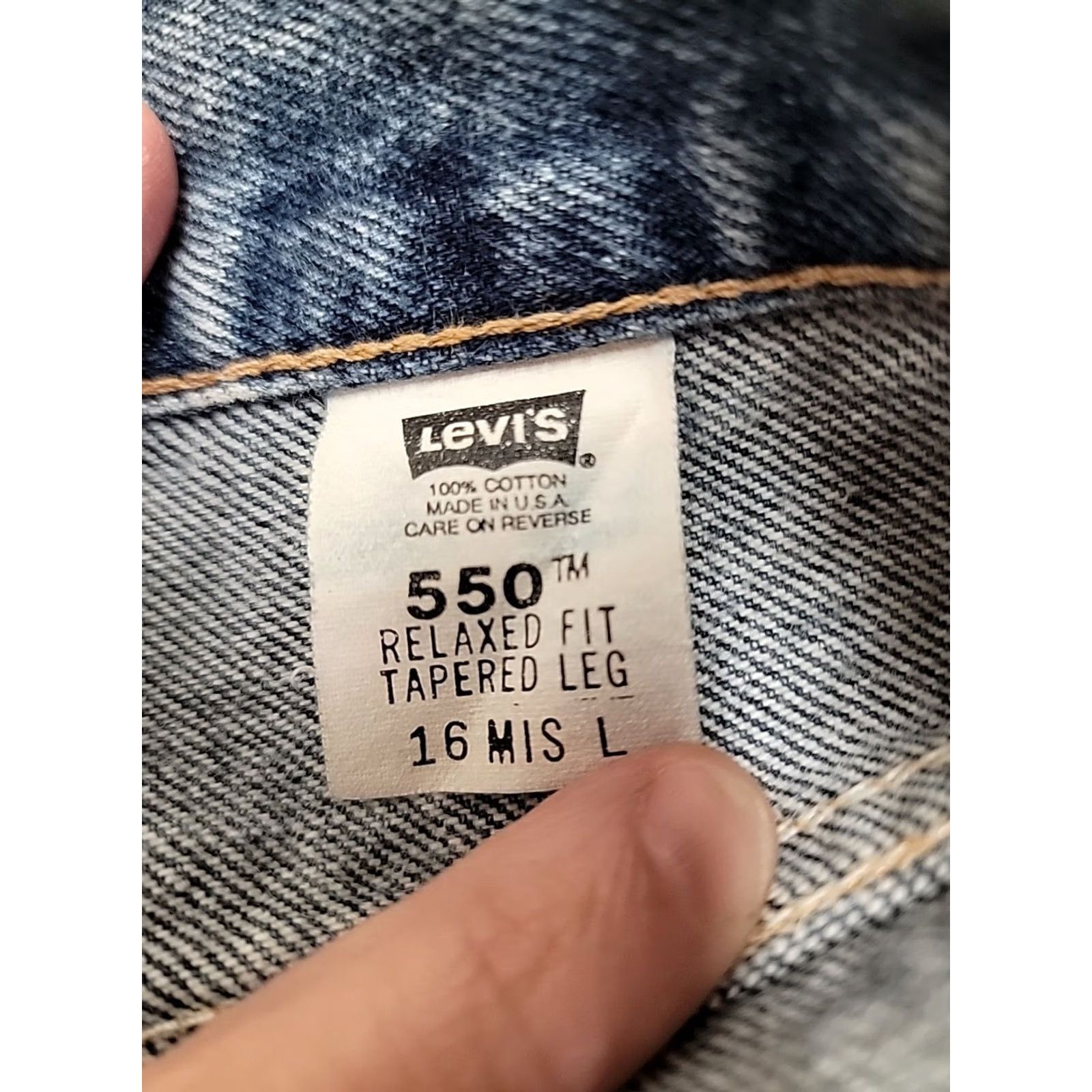 Levi's VINTAGE Levi's 550 Jeans Women's 16L Blue Cotton Denim Relaxed Tapered 5-Pocket Design Jea ns Size 38" / US 16 / IT 52 - 5 Thumbnail