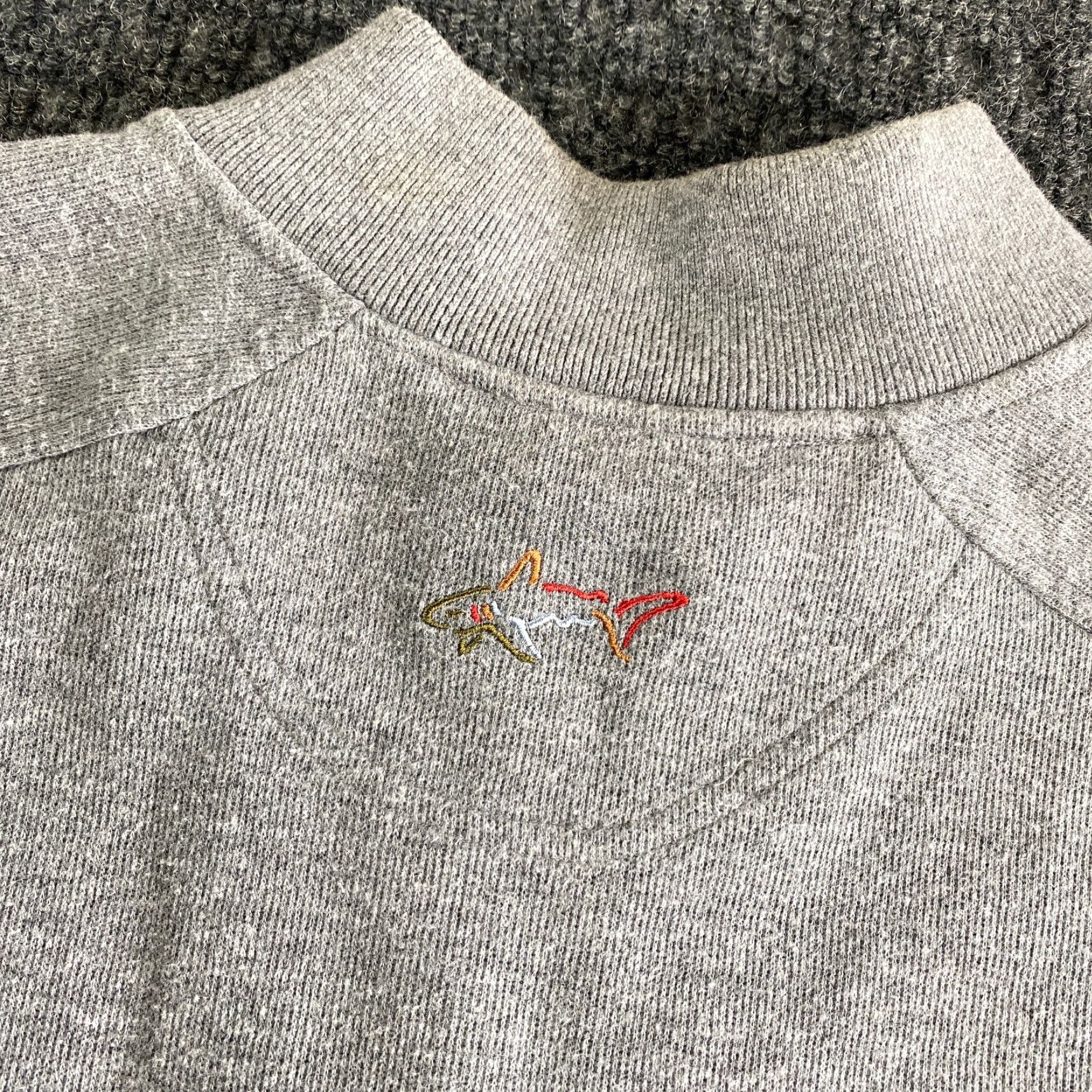 Vintage Greg Norman Golf Pullover Sweater Vest ¼ Zip Gray Sleeveless L Shark Embroidered Size US L / EU 52-54 / 3 - 2 Thumbnail