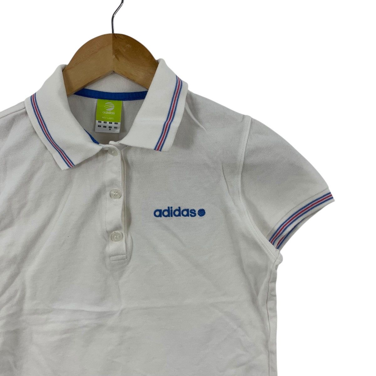 Adidas ADIDAS ORIGINALS NEO Label Embroidered Logo Ringer Polo Tee Size M / US 6-8 / IT 42-44 - 5 Thumbnail