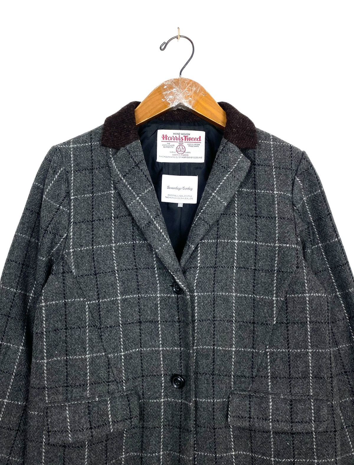 Harris Tweed Rare‼️ Harris Tweed X Sevendays Sunday Wool Coat Size M / US 6-8 / IT 42-44 - 4 Thumbnail