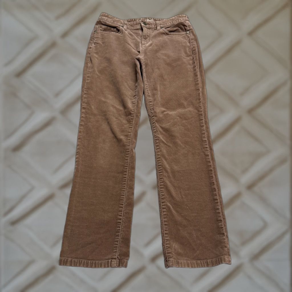 Lands' End Lands' End Womens Pants 4 Brown Corduroy Mid Rise Straight Leg Cotton Stretch Size 27" / US 4 / IT 40 - 1 Thumbnail