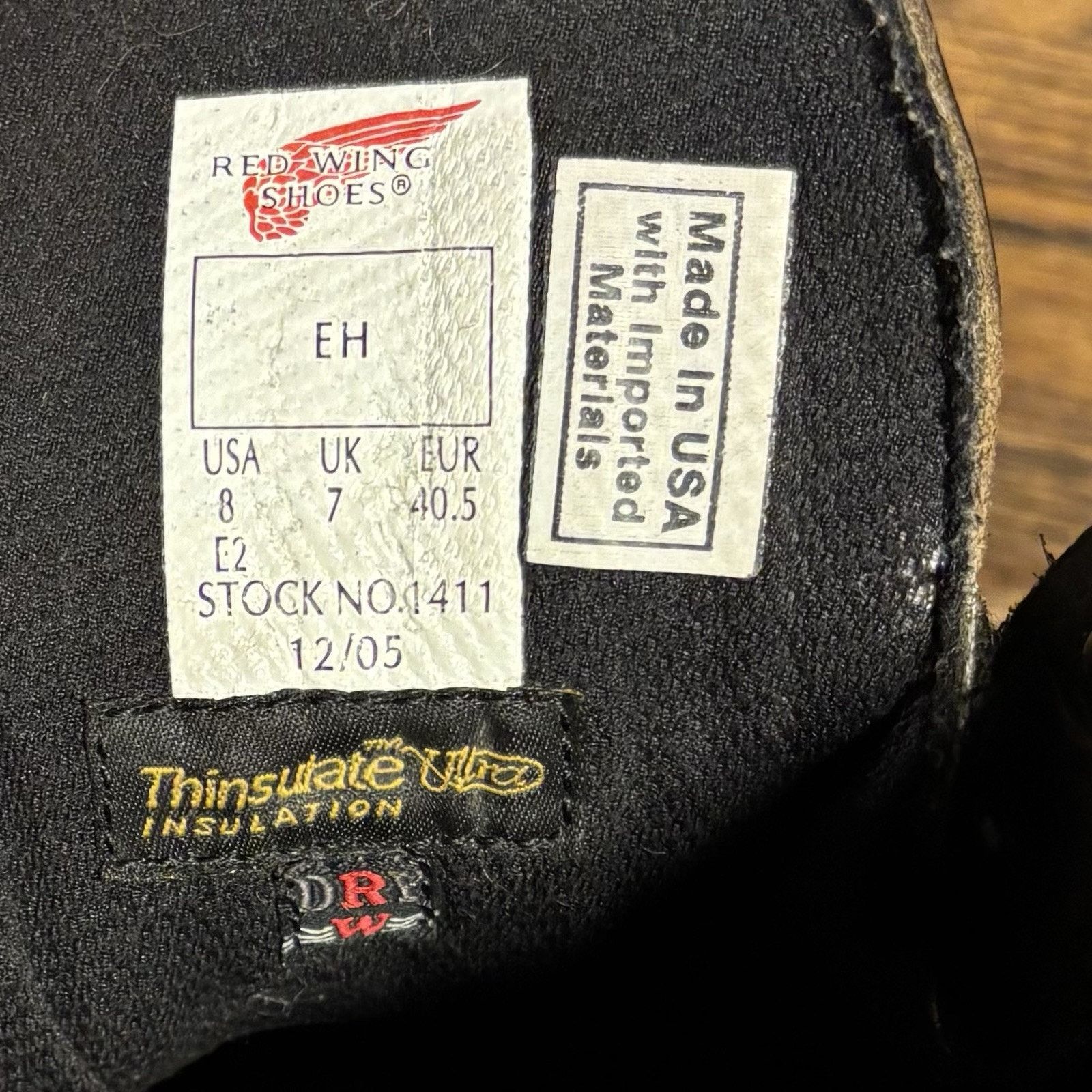 Red Wing Vintage Red Wing 1411 Brown Leather 8” EH Work Boots Size US 8 / EU 41 - 5 Thumbnail