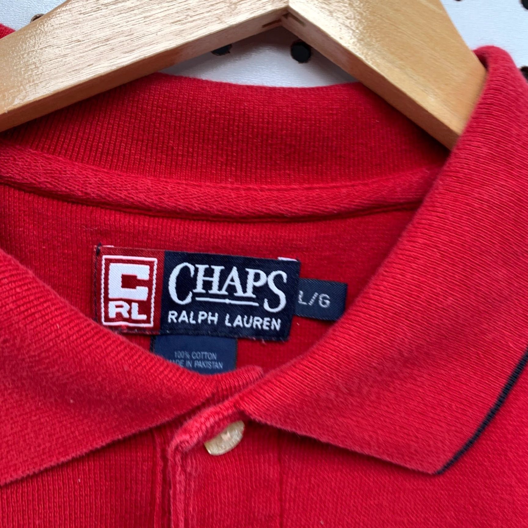 Ralph Lauren VINTAGE Chaps Ralph Lauren Polo Shirt Mens Large Red Embroidered Polo Shirt 90s Polo Mens Red, Embroidered Size US L / EU 52-54 / 3 - 7 Thumbnail