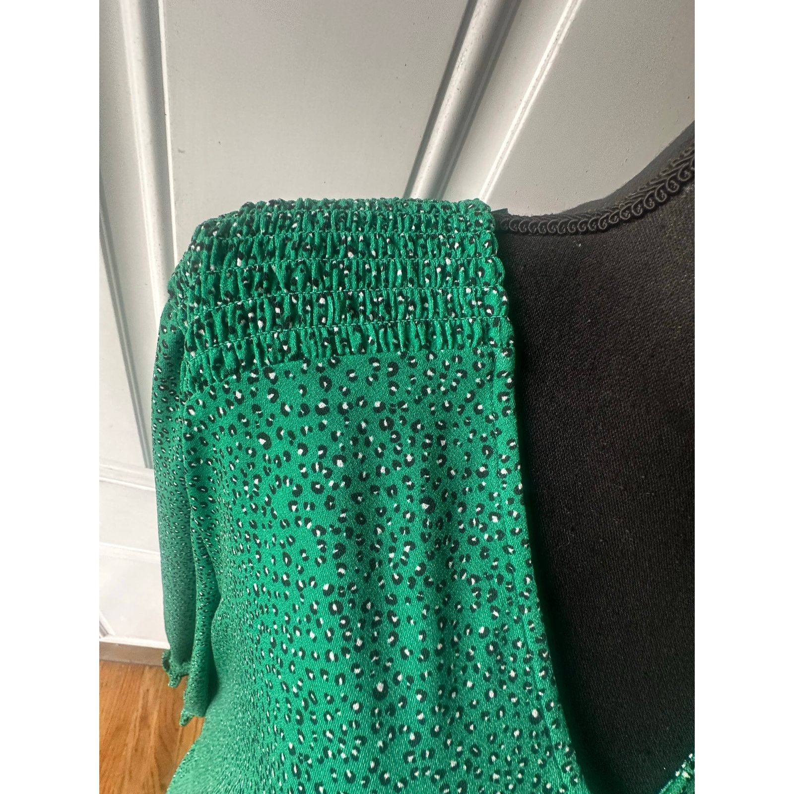 Adrianna Papell Adrianna Papell Green V-Neck Blouse – Long Sleeve Size XXL / US 16-18 / IT 52-54 - 3 Thumbnail
