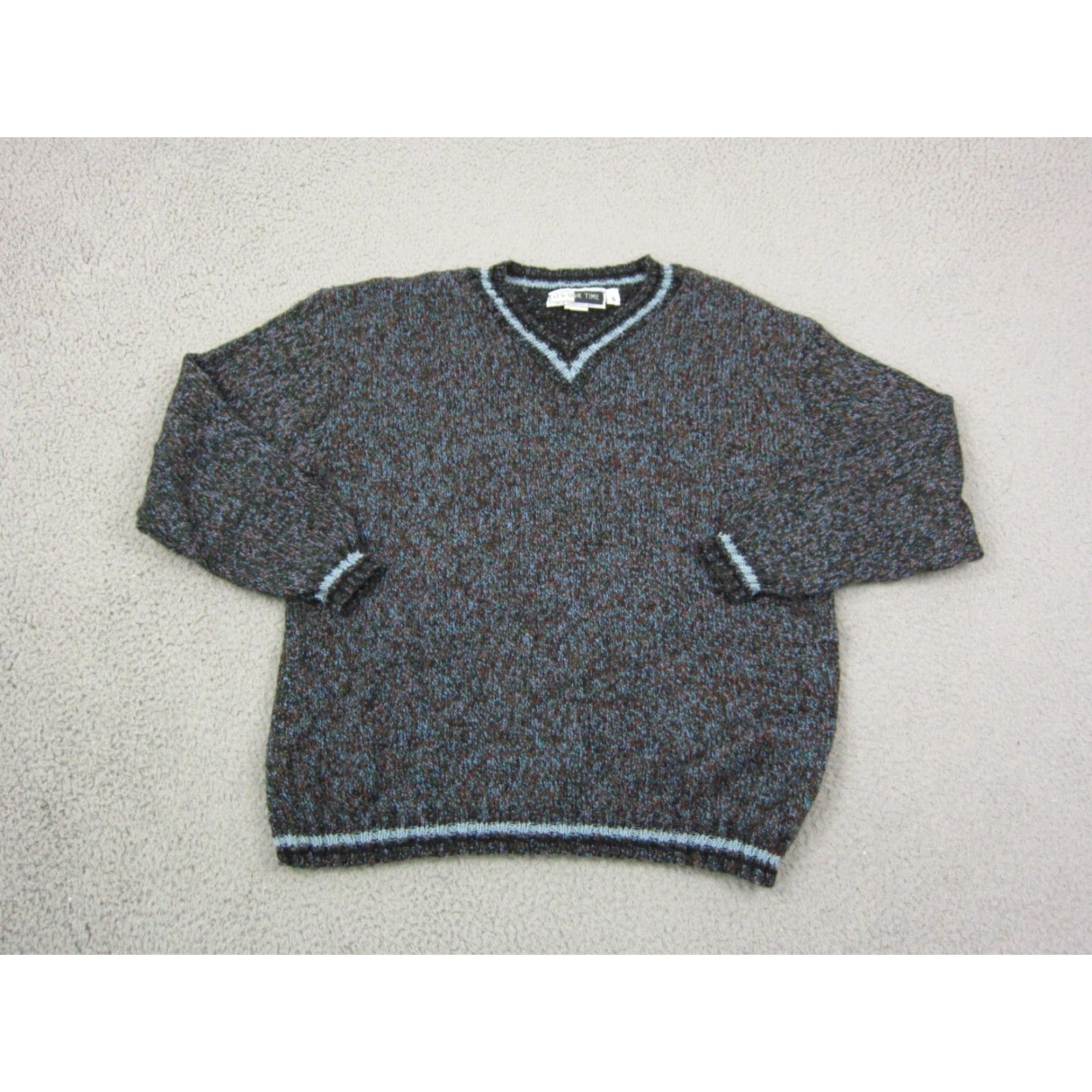 Vintage Its Our Time Sweater Mens Knit Crew Neck Black Adult S Vintage 90s Preppy Lightweight Pullover Knit Size US S / EU 44-46 / 1 - 2 Thumbnail