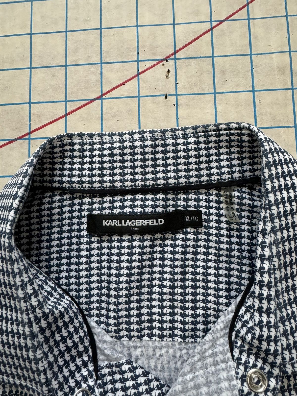 Karl Lagerfeld Karl Lagerfeld Pearl Snap Button Up Shirt Size XL Size US XL / EU 56 / 4 - 5 Thumbnail