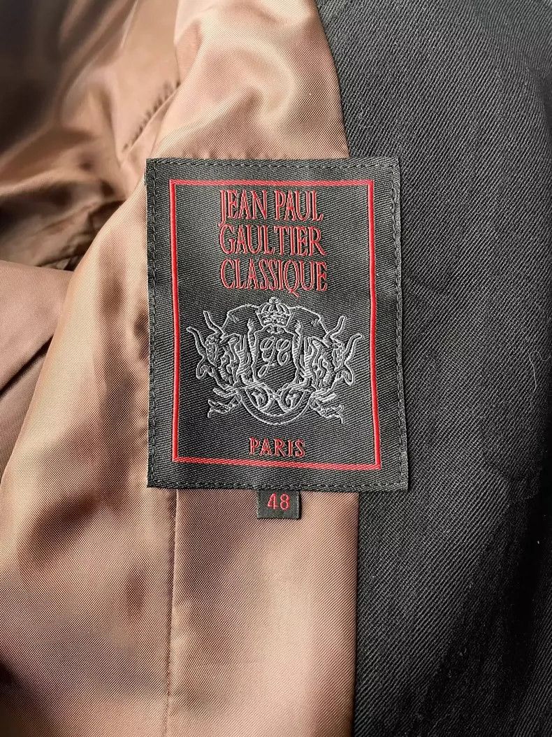 Jean Paul Gaultier Jean Paul Gaultier Textured wool suit with leather sleeves Size 48R - 7 Thumbnail