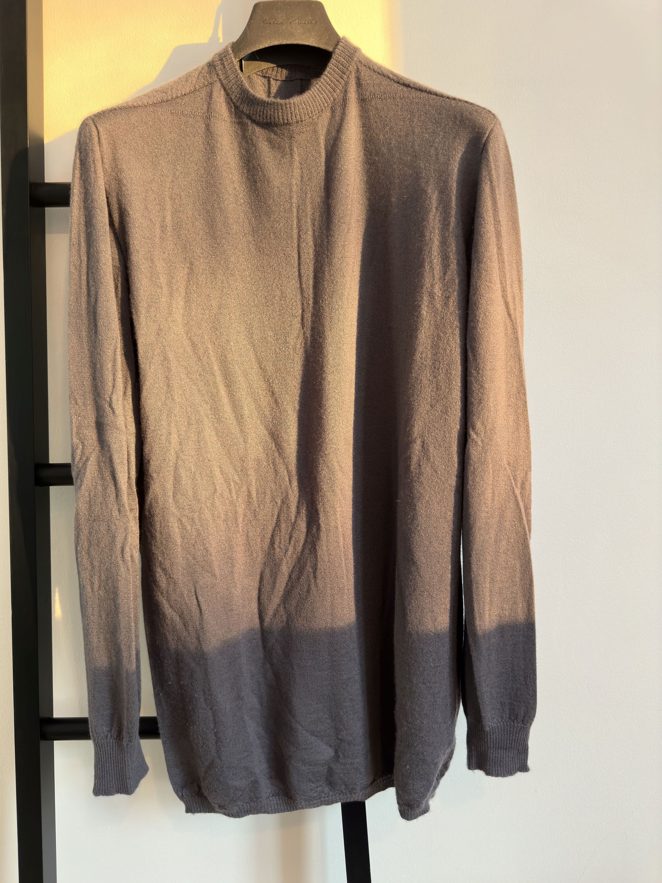 image of Rick Owens Onesize Cashmere Sweater in Iron, Men's (Size Medium)