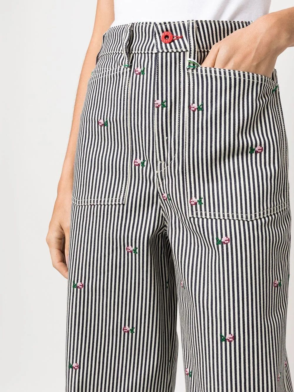 Kenzo o1y1025 Casual Pant in Black/White Size 26" / US 2 / IT 38 - 4 Thumbnail