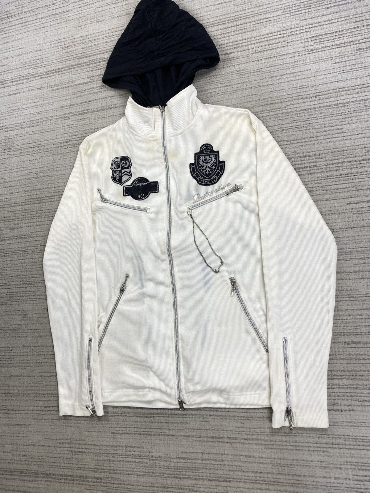 Japanese Brand Vintage Wild Life Punk Style Detachable Hoodie Zipper Jacket Size US M / EU 48-50 / 2 - 4 Thumbnail