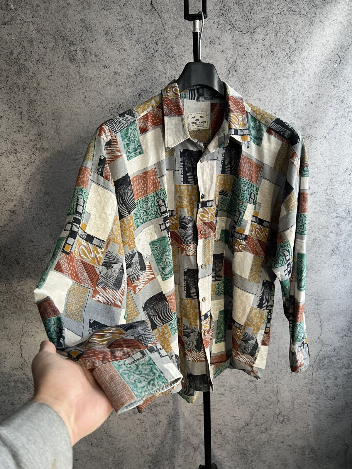 Vintage Vintage Patchwork Shirt The Big Shirt Maker by South West Size US XL / EU 56 / 4 - 4 Thumbnail