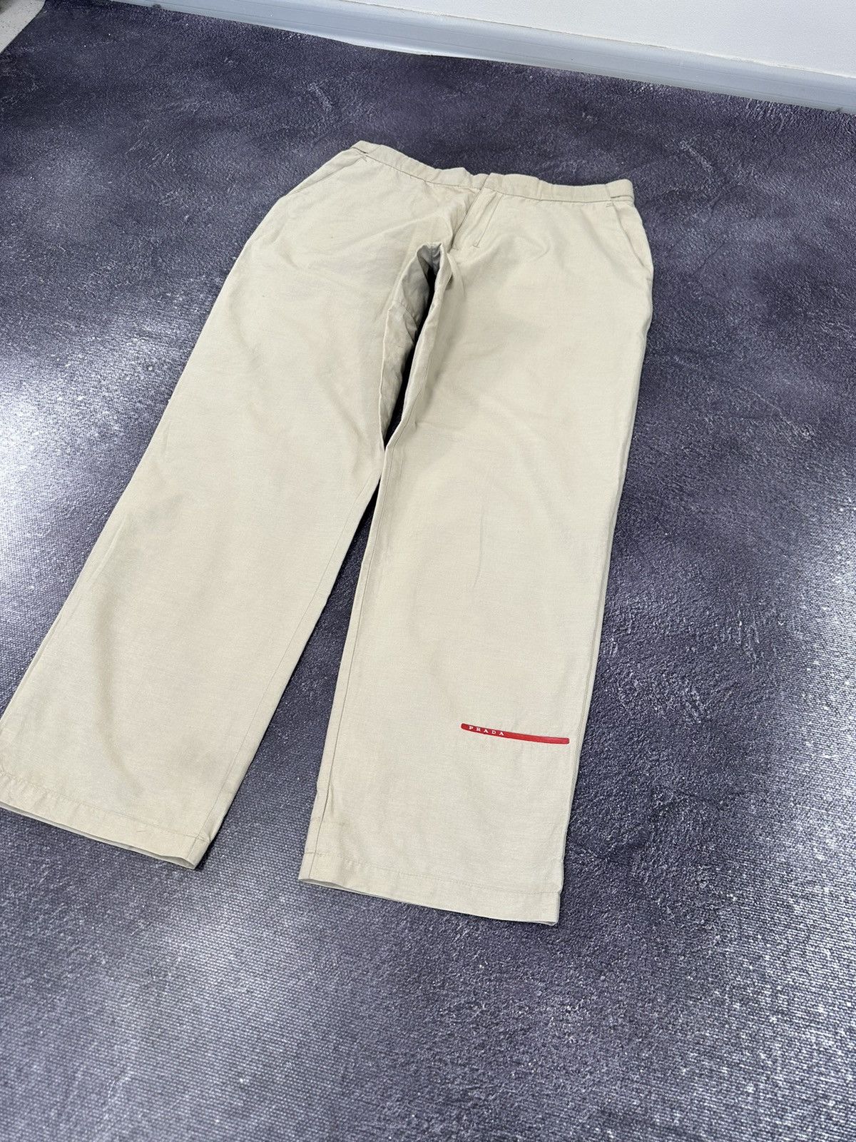 Helmut Lang Vintage Prada Red Tab Cream Rare Grail Baggy Nylon Pants Size US 32 / EU 48 - 2 Thumbnail