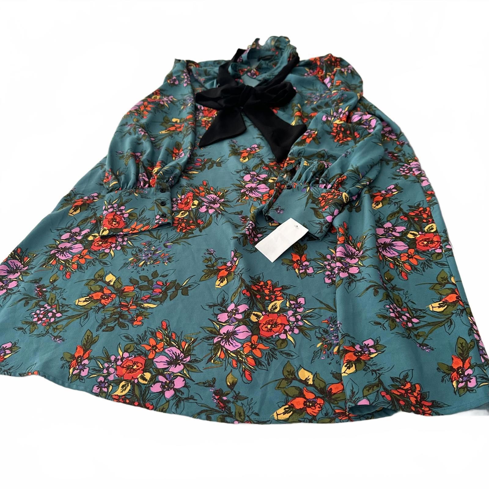 Designer Floral Print Dress with Bow Detail nwt Size XL / US 12-14 / IT 48-50 - 1 Thumbnail
