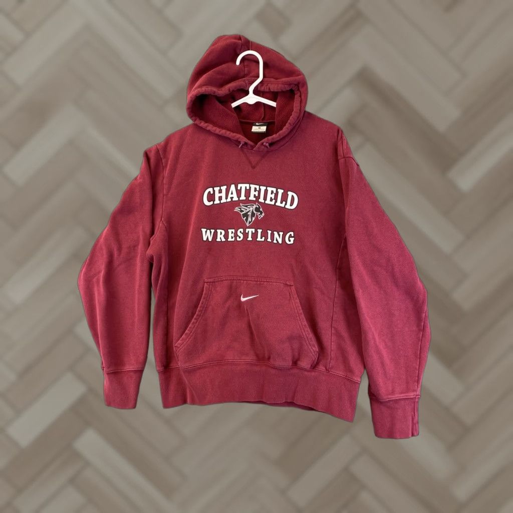 Nike VINTAGE Nike Wrestling Sweatshirt Men M Burgundy 60-15 Chatfield Logo Pullover Mens Wrestling Apparel Size US M / EU 48-50 / 2 - 1 Thumbnail