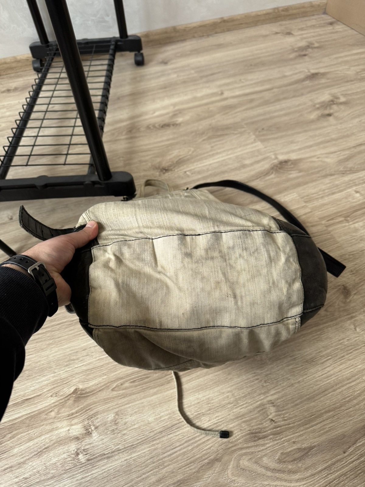 Diesel Vintage Y2K Diesel Japanese Style Beige Leather Backpack Bag Size ONE SIZE - 11 Thumbnail