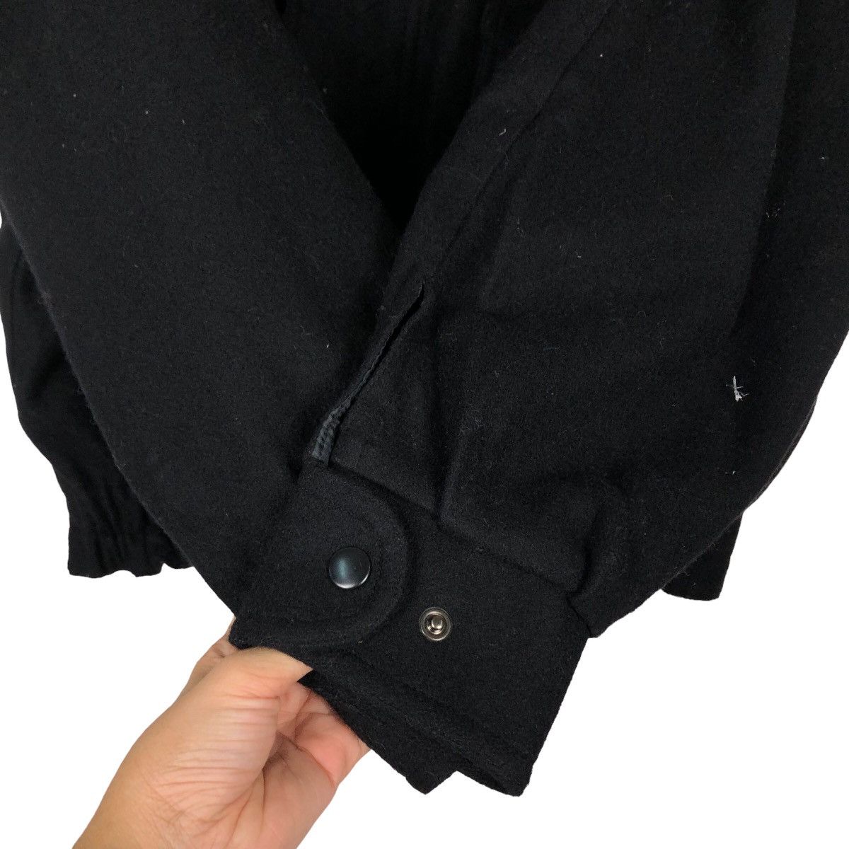 Issey Miyake 🔥Rich Black - Vintage Wool Biker Jacket Wood Heaven Japan Size US L / EU 52-54 / 3 - 15 Thumbnail