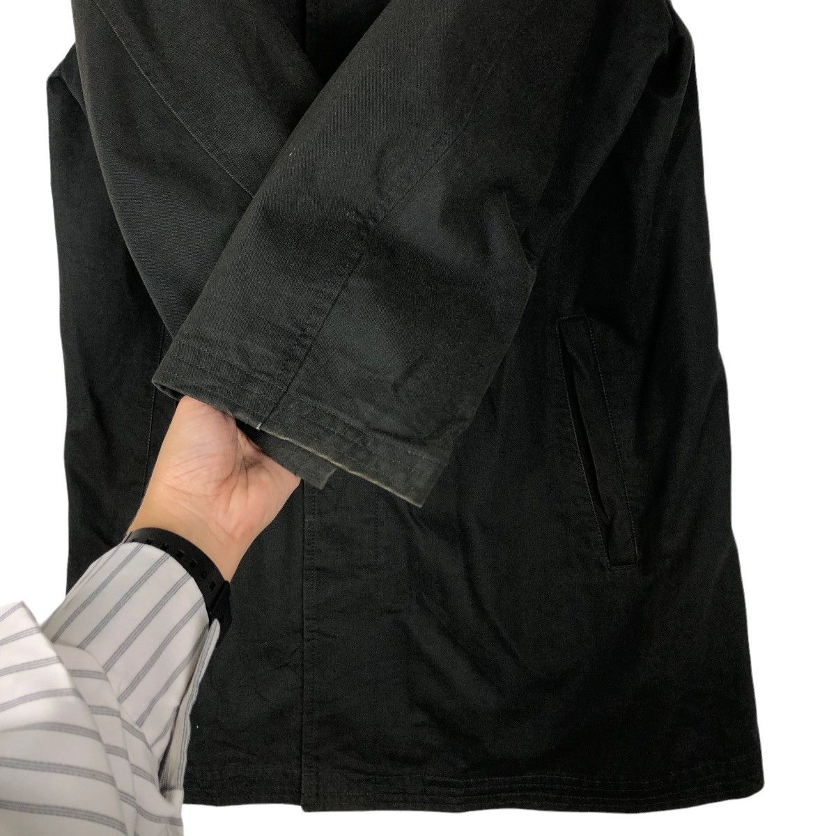 Issey Miyake 🔥Vintage Long Jacket Rich Black Junmen Japan Made Size US L / EU 52-54 / 3 - 13 Thumbnail
