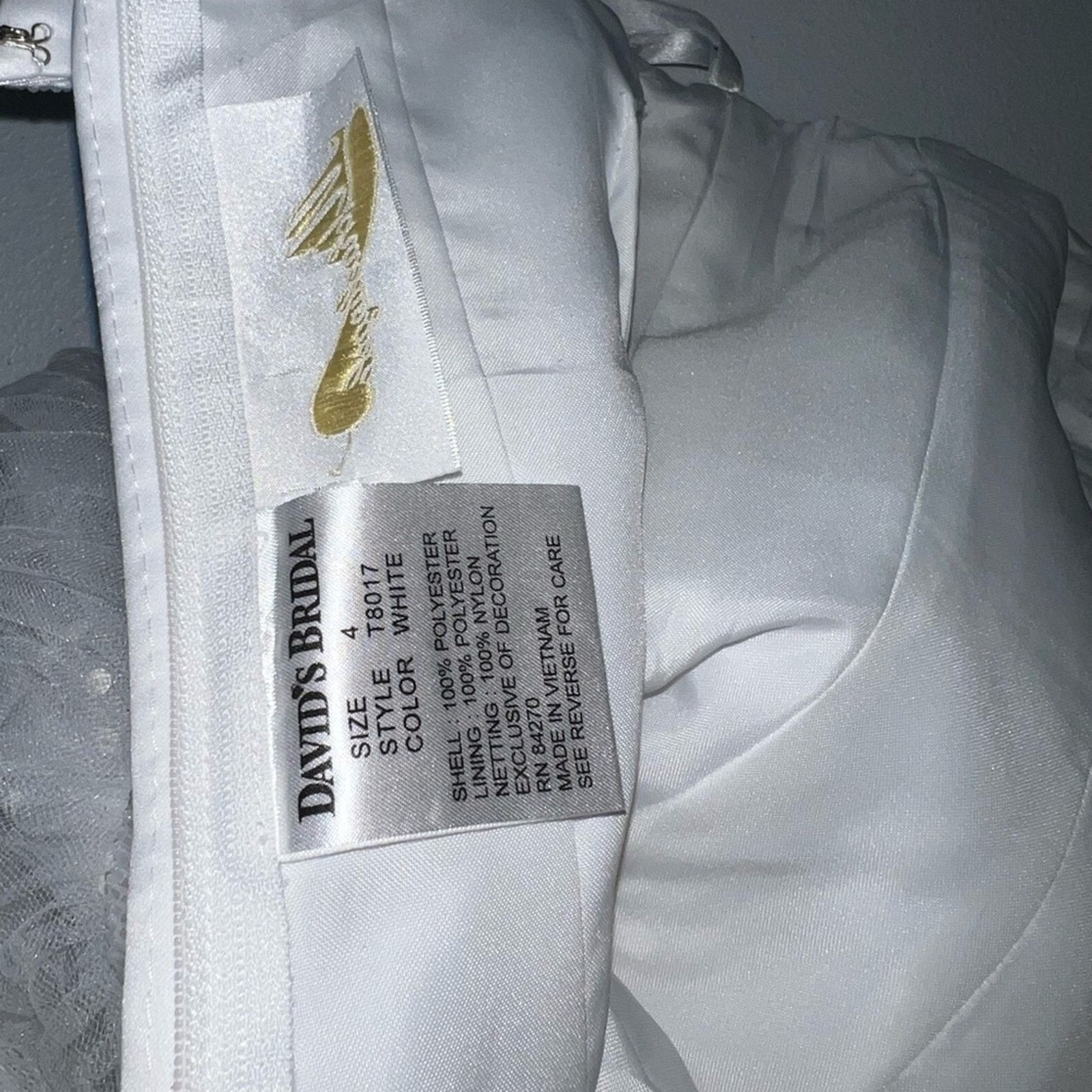 Other David’s Bridal Sparkling Tulle Bateau Waist Wedding Gown! Size S / US 4 / IT 40 - 7 Thumbnail