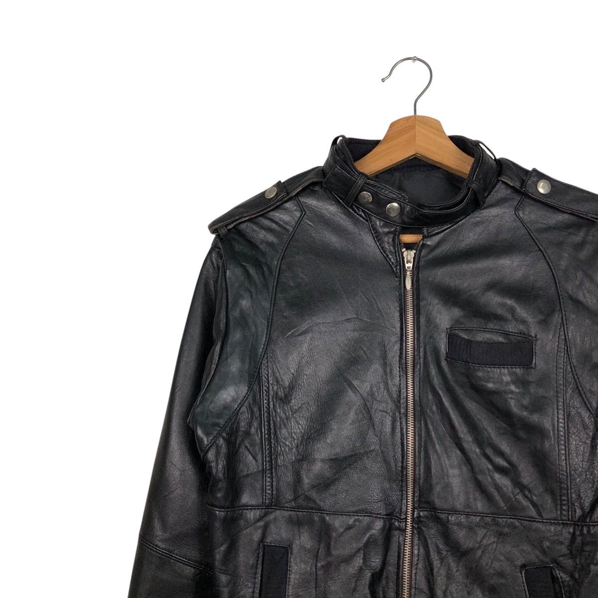 Japanese Brand 📌Vintage Genuine Leather Jacket Unknown Brand Issey Miyake Size US M / EU 48-50 / 2 - 8 Thumbnail