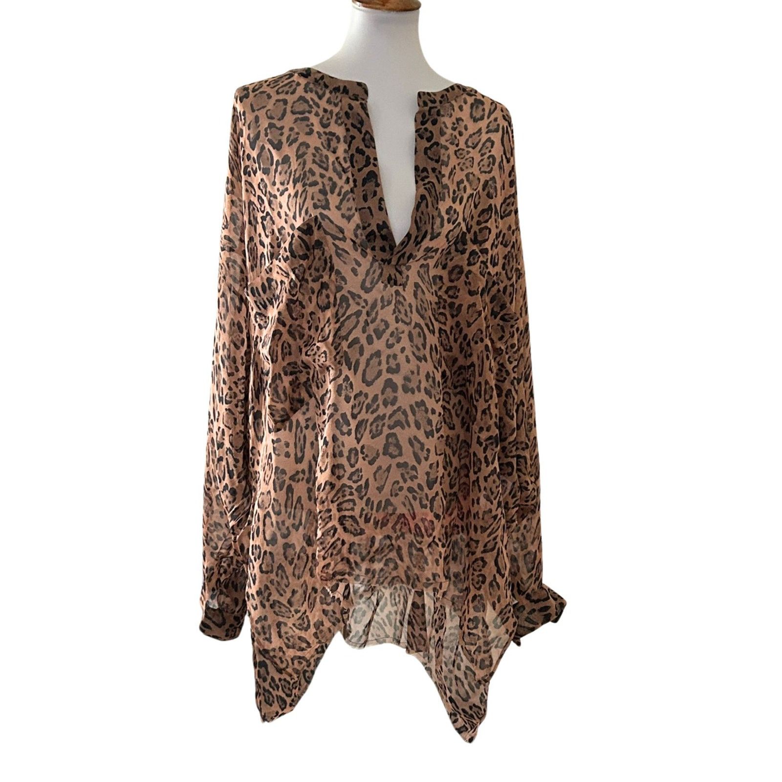 Faith Connexion Faith Connexion Leopard Silk Tunic Blouse – 100% Silk Size M / US 6-8 / IT 42-44 - 1 Thumbnail