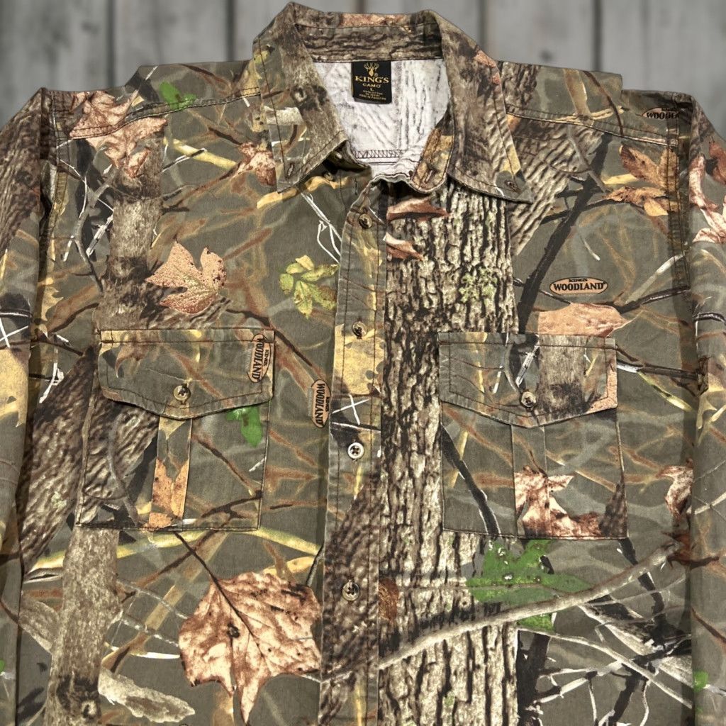 AMO Kings Camo Button Up Shirt Men's Large Long Sleeve Multicolor Camouflage Hunting Travel Size US L / EU 52-54 / 3 - 1 Thumbnail