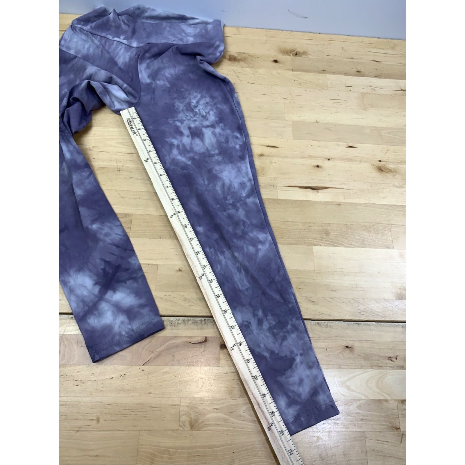 Vintage ECHT Leggings Womens M Purple Tie Dye Activewear Cropped Comfort Gym Training 11309 Womens Size 32" / US 10 / IT 46 - 5 Thumbnail