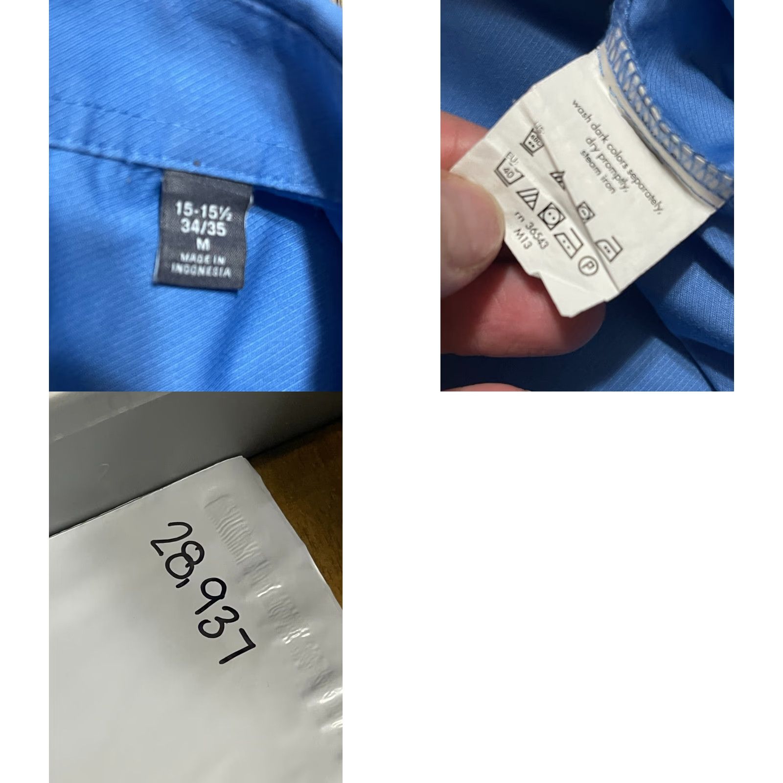Van Heusen Van Heusen Shirt Men 15-15.5 34/35 Button-Up Long Sleeve Blue Vintage No (adjusted) Size US M / EU 48-50 / 2 - 8 Thumbnail