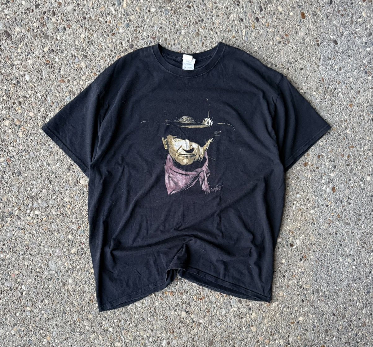 Vintage Vintage John Wayne Signature faded Portrait Graphic T-Shirt Size US XL / EU 56 / 4 - 1 Thumbnail