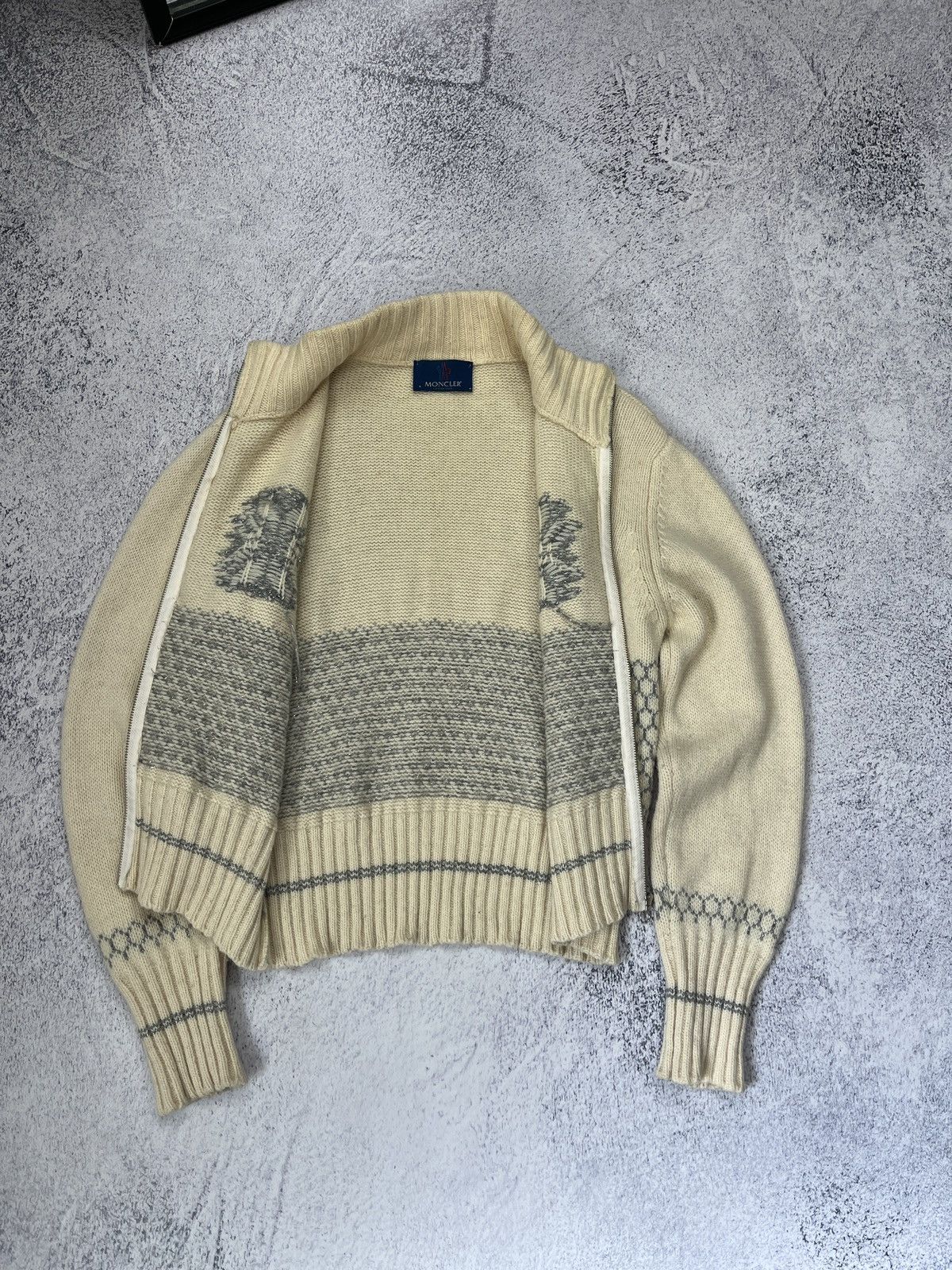 Moncler Vintage 90’s Moncler Grenoble Wool Knit Zip Sweater Jacket Size S / US 4 / IT 40 - 7 Thumbnail