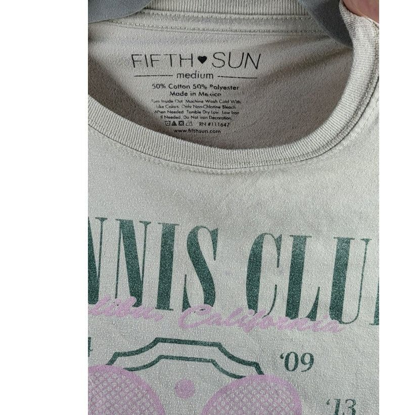 Other Fifth Sun Juniors "Tennis Club" Graphic Crop Tee Top Size M Size M / US 6-8 / IT 42-44 - 6 Thumbnail