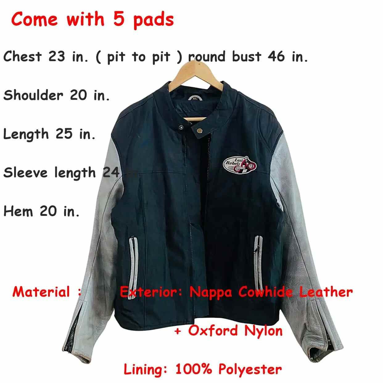 Other Vtg LAST REBLS Biker Motorcycle Guard Jacket Leather Sleeve Size US XL / EU 56 / 4 - 13 Thumbnail