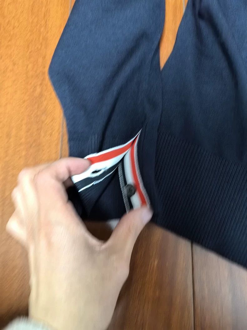 Thom Browne Thom Browne size4 A striped wool sweater with a ribbon on t Size US XL / EU 56 / 4 - 2 Thumbnail