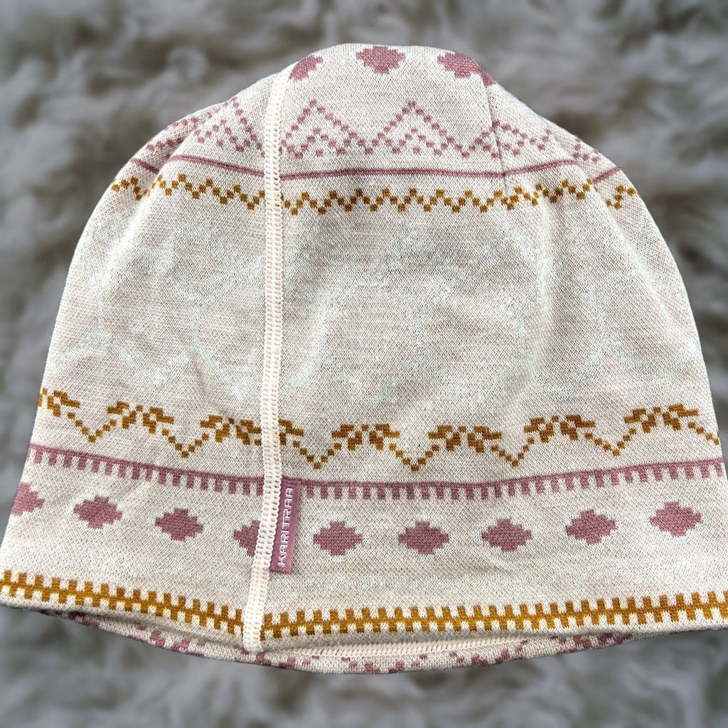 Vintage Kari Traa Womens Beanie Hat One Size Fair Isle Merino Wool Knitted Size ONE SIZE - 1 Thumbnail