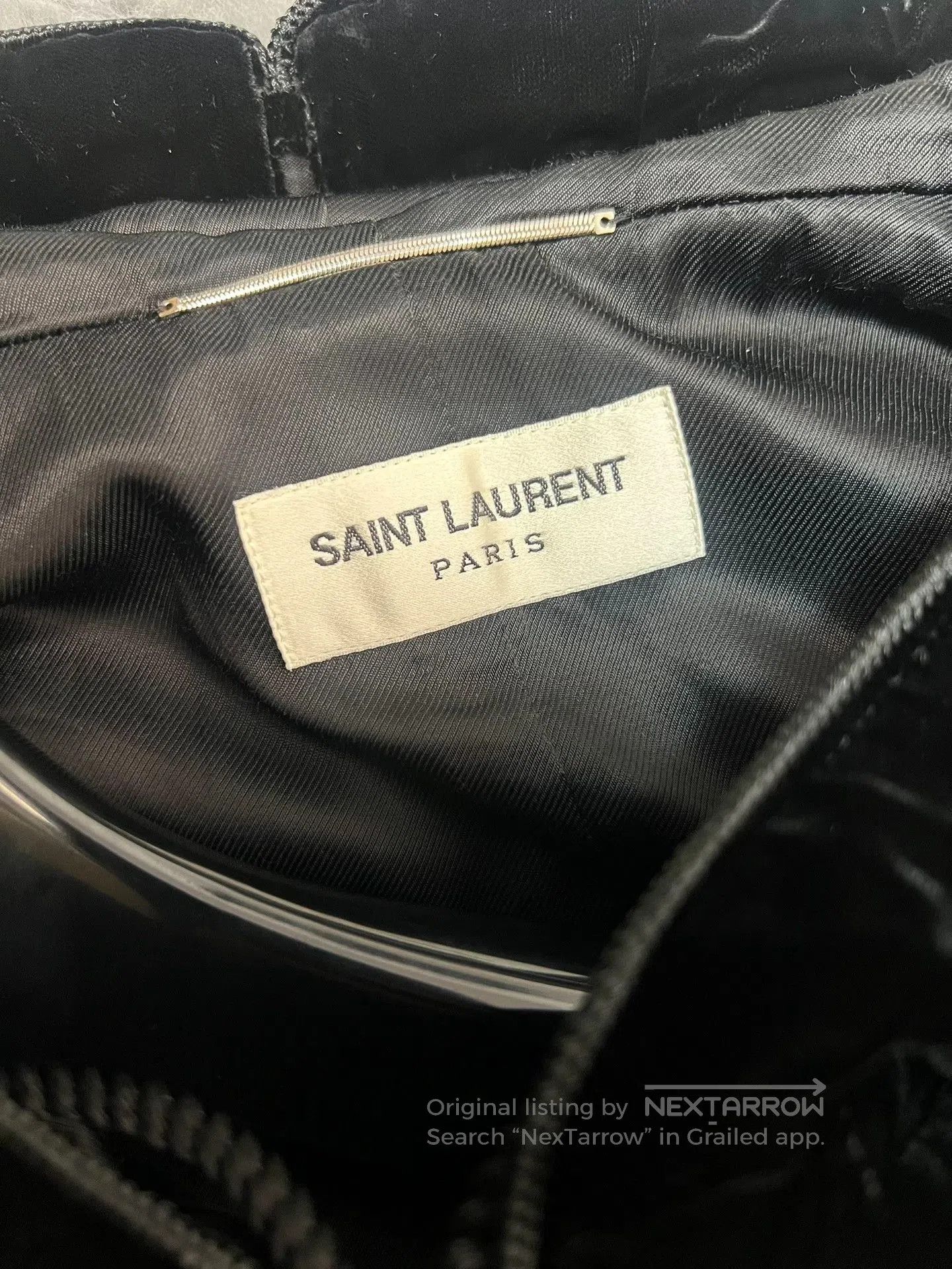 Saint Laurent Paris Saint Laurent 20SS Runway Black Velvet Hooded Jacket. Size US L / EU 52-54 / 3 - 3 Thumbnail
