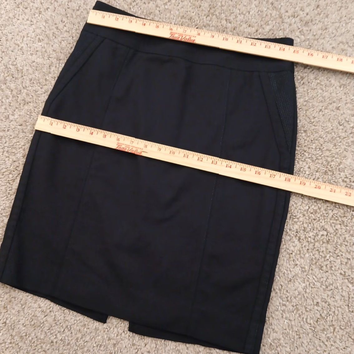 White House Black Market White House Black Market Skirt Size 6 Black Lined Slit Knee Length Pencil Straight Women Adults Regular Cotton Blend Vintage No Size 28" / US 6 / IT 42 - 2 Thumbnail