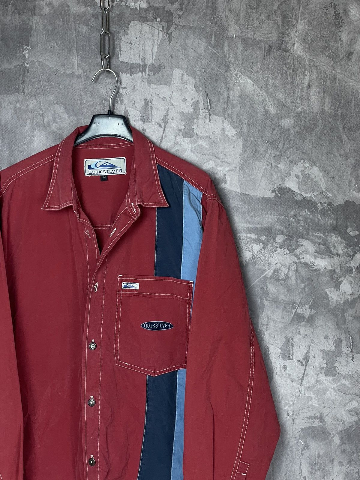 Quiksilver × Vintage Quicksilver Vintage 90s Crazy Patchwork Y2K Button Up Shirt Size US M / EU 48-50 / 2 - 4 Thumbnail