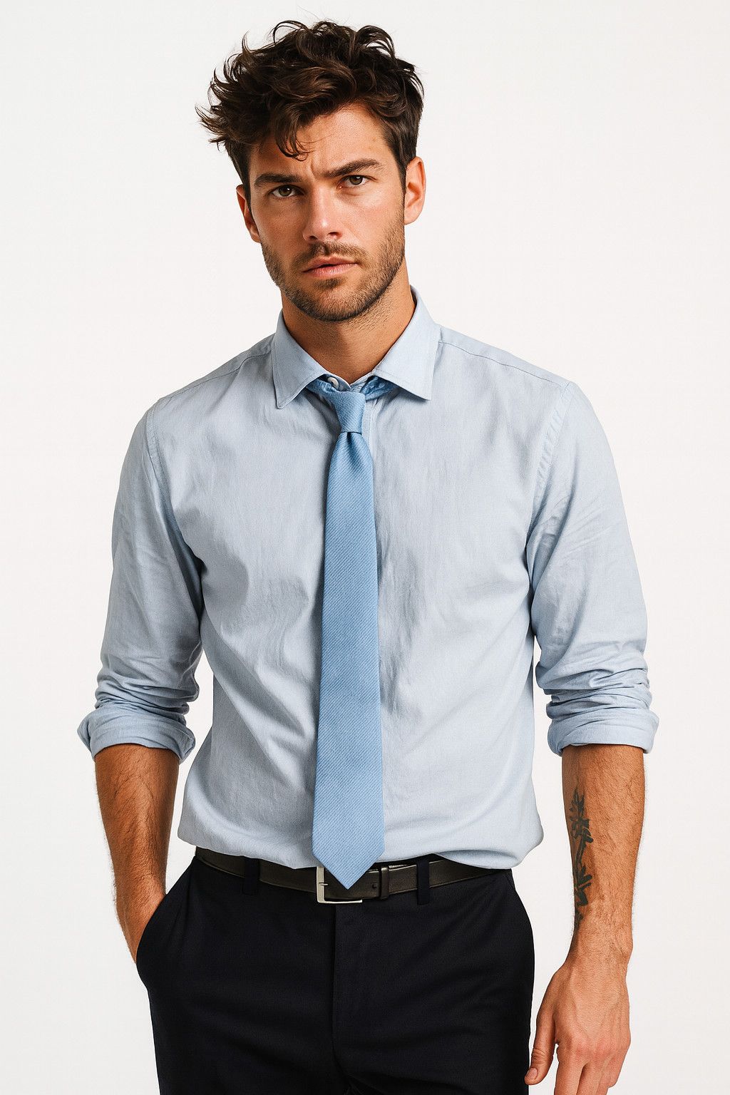Hugo Boss HUGO BOSS SILK BLUE TIE - FASHIONELLA Size ONE SIZE - 1 Thumbnail