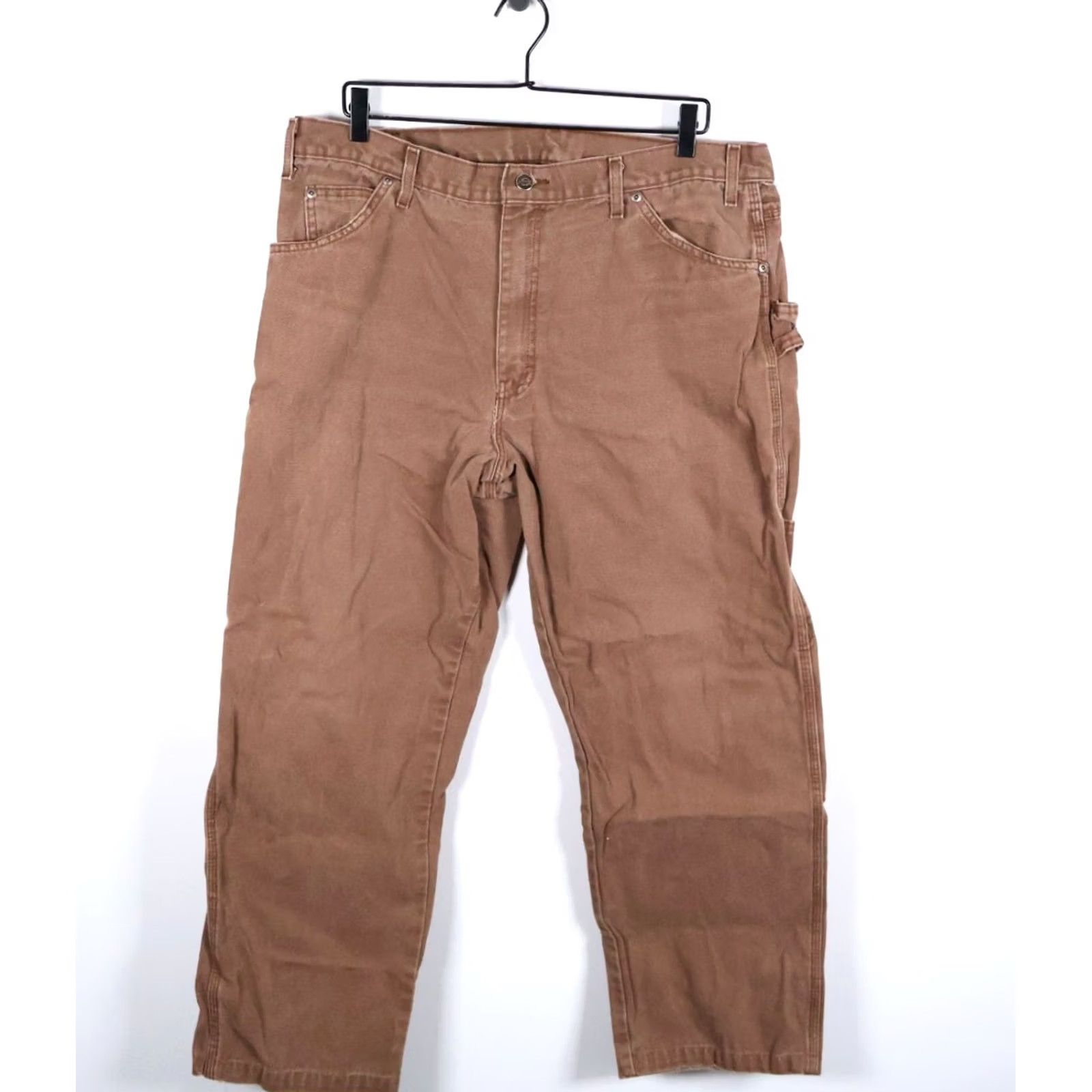 Dickies Dickies Carpenter Pants Men's 37 x 30 Brown Cotton Canvas Workwear Utility Pockets Belt Loops Straight Leg Regular Size 37 Mens Size US 36 / EU 52 - 2 Thumbnail