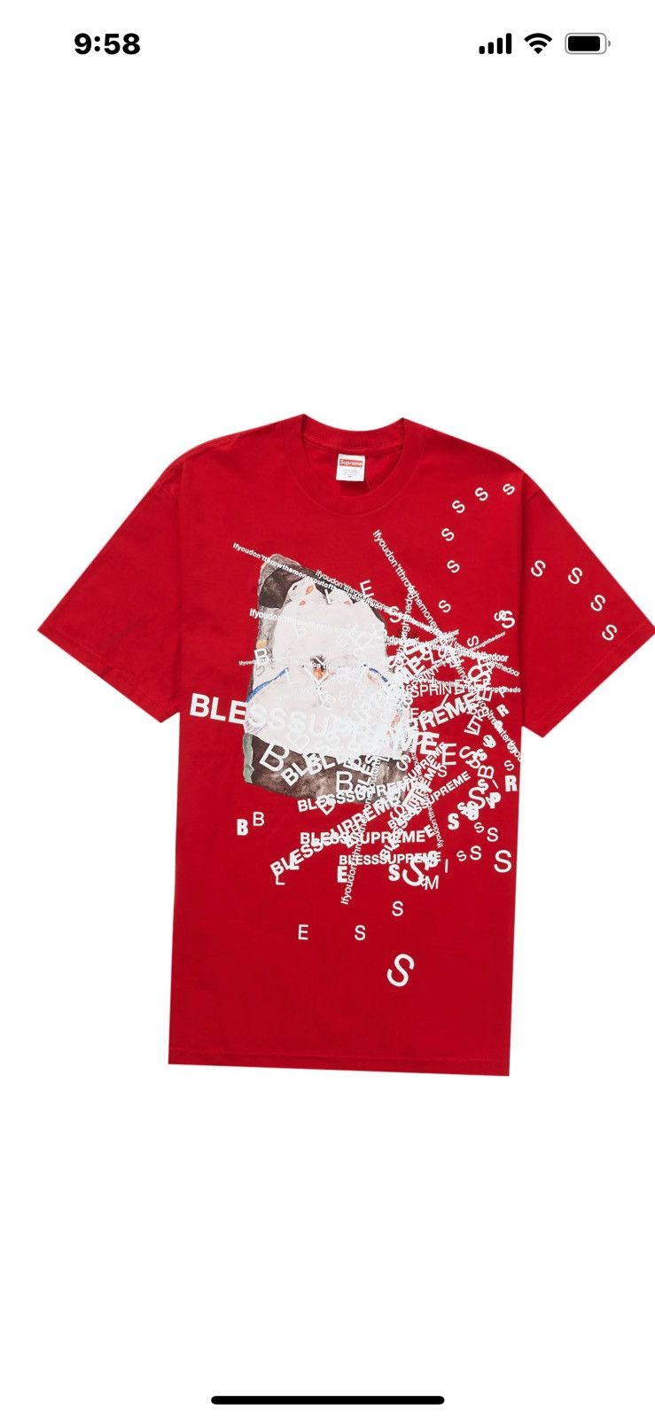 image of Bless x Supreme Observed In A Dream Tee in Red, Men's (Size 2XL)