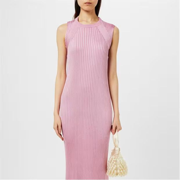 Jil Sander o1g2r1mq1024 Ribbed Maxi Dress in Purple Size S / US 4 / IT 40 - 3 Thumbnail