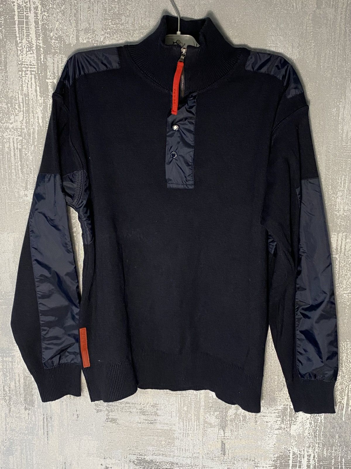 Prada Vintage Prada 1/4 Zip Sweater Dark Blue Size US M / EU 48-50 / 2 - 1 Thumbnail