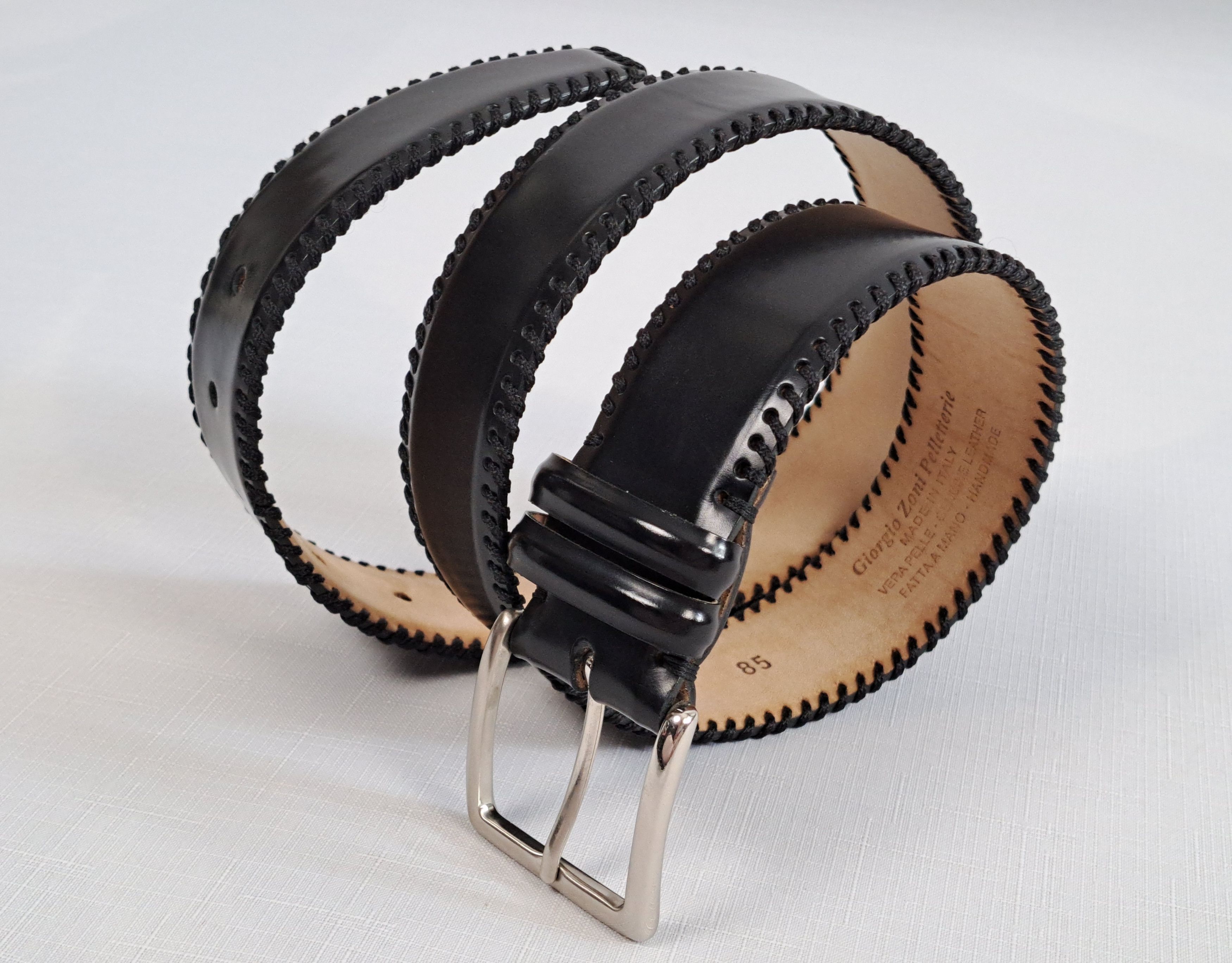 Handmade Giorgio Zoni Pelletterie leather belt. Made in Italy Size ONE SIZE - 5 Thumbnail