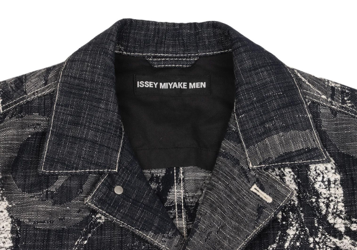 Issey Miyake Cotton Graphic Jacquard Patch Pocket Denim Jacket Indigo Off Size US M / EU 48-50 / 2 - 3 Thumbnail