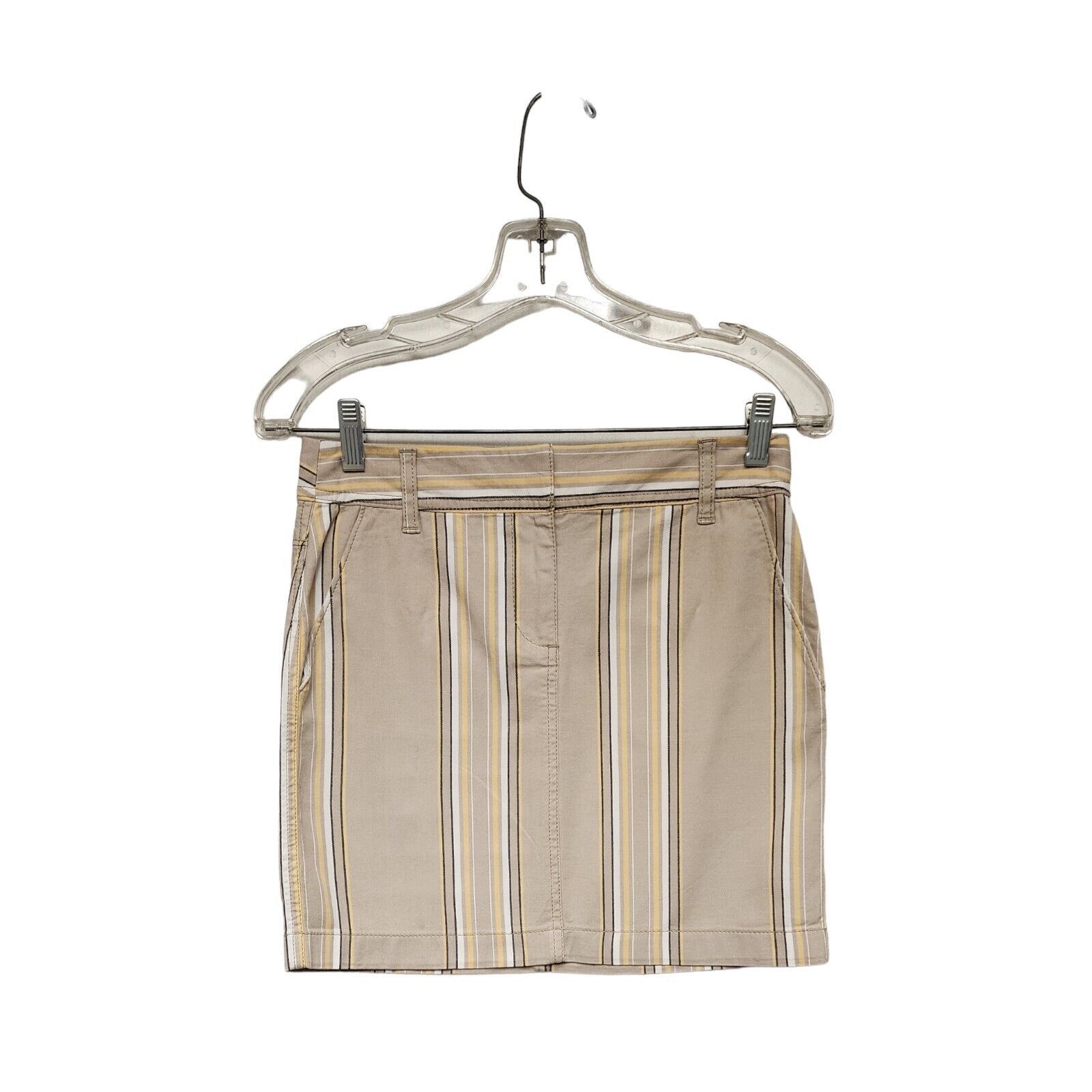 Ann Taylor Ann Taylor LOFT Women's 00P- Beige & Yellow Mini Skirt Size 24" / US 00 / IT 34 - 1 Thumbnail